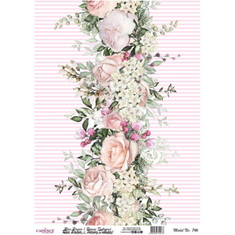 Cadence Rijst Decoupagepapier 746 30x42 cm Bloemenstrook (07 001 0746 30X42)