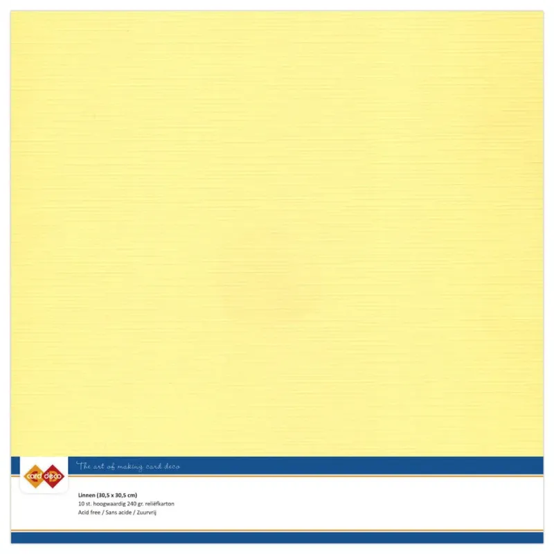 Card Deco Linen Cardstock 30,5x30,5 cm yellow (10pcs) (LKK-Sc04)