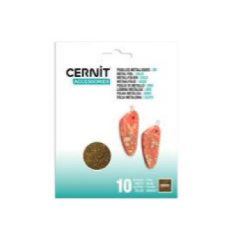 Cernit pak van 10 blaadjes metallic folie goud (CE921C)
