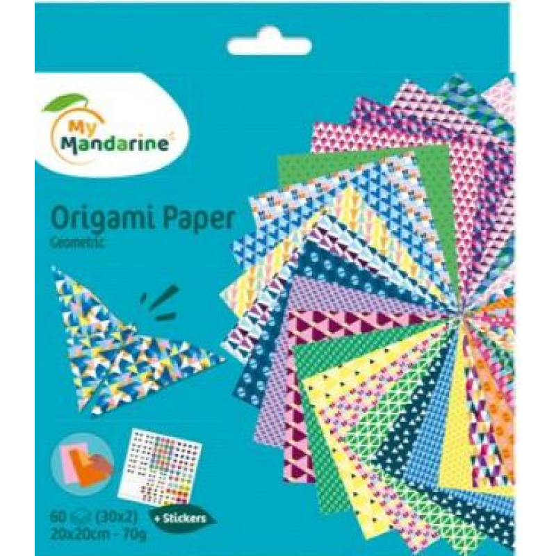 Avenue Mandarine Origami Papier Geometric, 60 vel 70g 20 x 20 cm - Multicolor (52501MD)