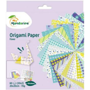 Avenue Mandarine Origami Papier Flowers, 60 vel 70g 20 x 20 cm - Multicolor (52507O)