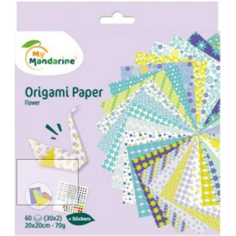 Avenue Mandarine Origami Papier Flowers, 60 vel 70g 20 x 20 cm - Multicolor (52507O)
