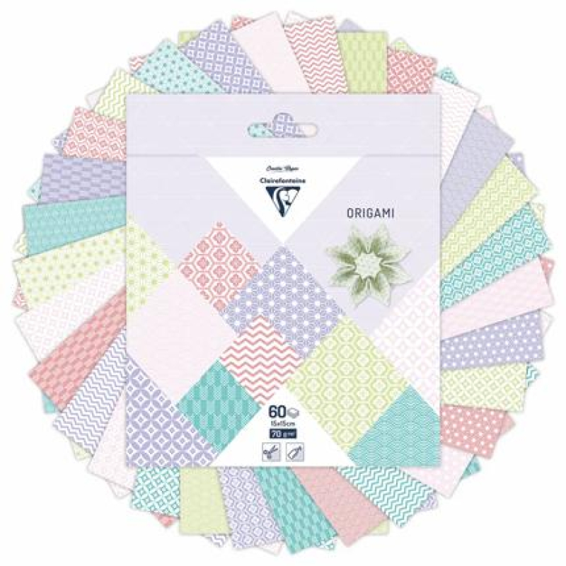 Clairefontaine Origami etui 60 blad 15x15cm - Lente - Multicolor (95634C)