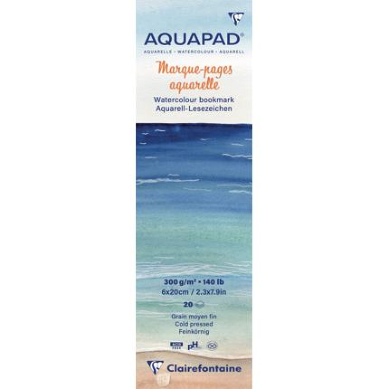 Clairefontaine Aquapad bladwijzers  6x20 cm 20 bladen 300g (976105C)