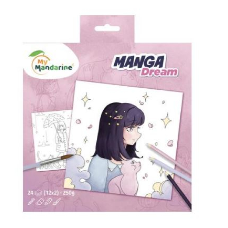 Avenue Mandarine Manga Dream, Kleurboek 20x20 cm - Paars (GY179C)