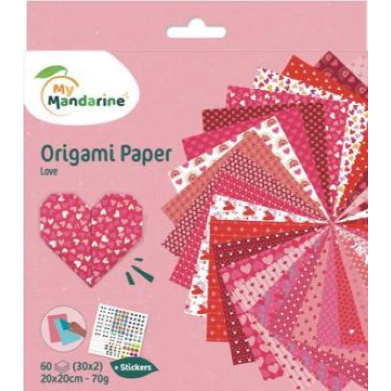Avenue Mandarine Origami PapierLove, 60 vel 70g 20 x 20 cm - Multicolor (OR518C)