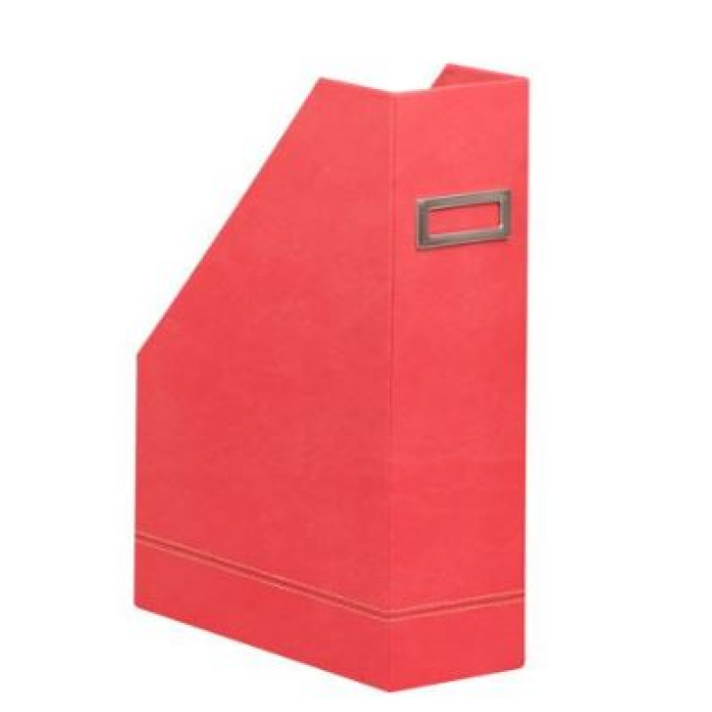 Rhodiarama tijdschriftenhouder in Italiaans kunstleer 10x25x31 cm - Koraal (194552C)