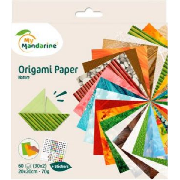 Avenue Mandarine Origami Papier Nature, 60 vel 70g 20 x 20 cm - Multicolor (52503MD)