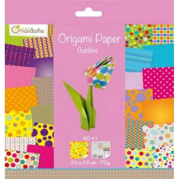 Avenue Mandarine Origami Papier Bubbles, 60 vel 70g 20 x 20 cm - Multicolor