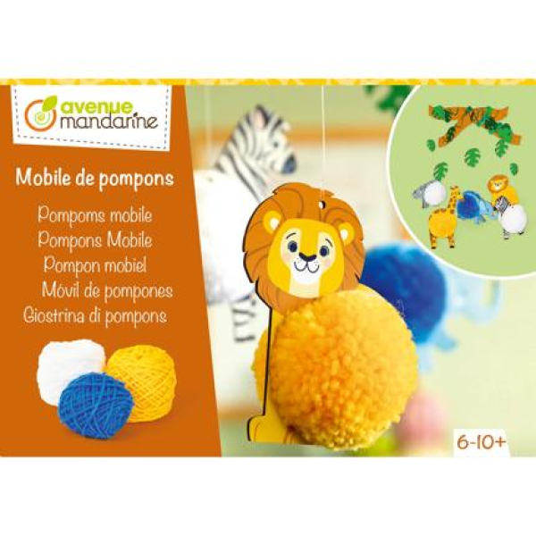 Avenue Mandarine Creatieve doos pompoms met diertjes, (KC166C)