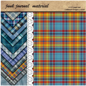 CMP 12 sheetsblauw geruit patroon  6x6 inch (cmp-geruit)