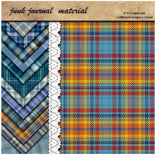 CMP 12 sheetsblauw geruit patroon  6x6 inch (cmp-geruit)