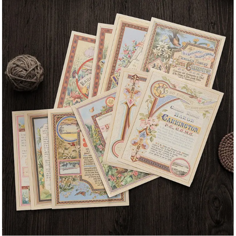 CMP 10 stuks Vintage geïnspireerde decoratieve papierstickers (CMP-retro)
