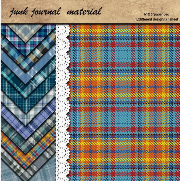 CMP 12 sheets  Papier blauw geruit  6x6 inch (cmp-blaue geruit)