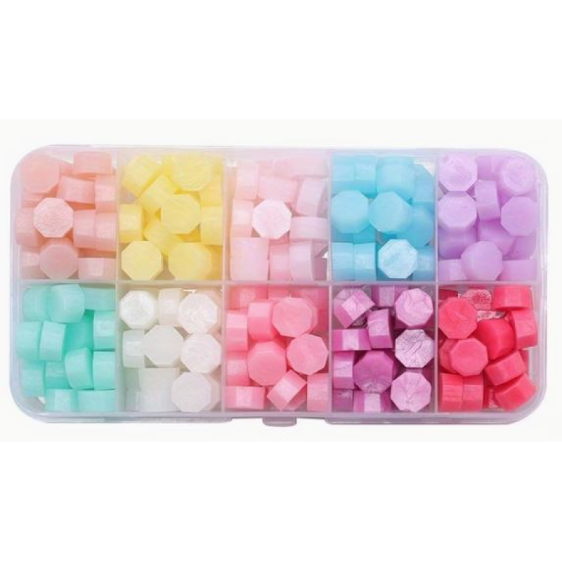 CMP doosje met 10 kleuren zegelwax  (CMP-zegelwas-1)