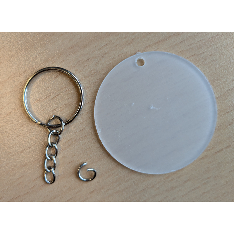 CMP Acryl sleutelhanger incl. ring en ketting - 25 stuks (sleutelhanger)
