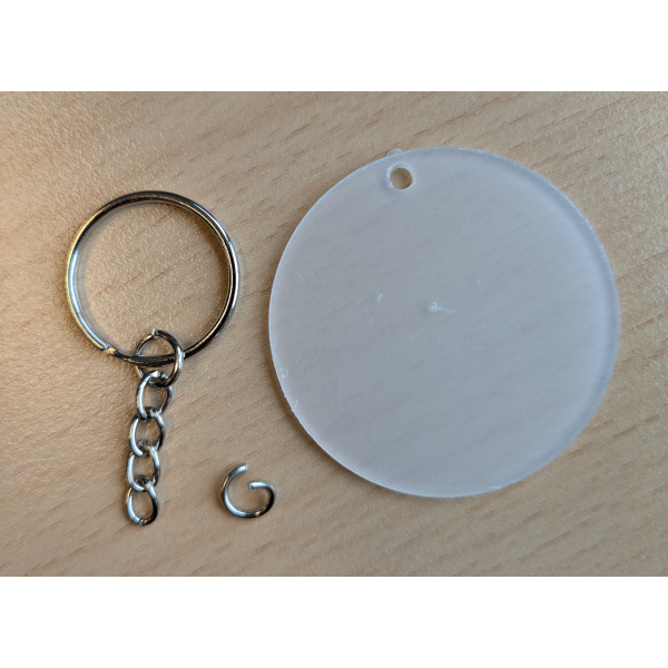 CMP Acryl sleutelhanger incl. ring en ketting - 25 stuks (sleutelhanger)