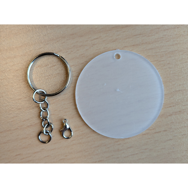 CMP Acryl sleutelhanger incl. ring, ketting en mini musketon haak - 20 stuks (sleutelhanger-musketon)