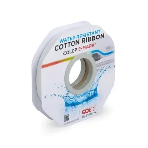 Colop E-MARK Cotton Ribbon Water Resistant White 15mm x 25m (163919)