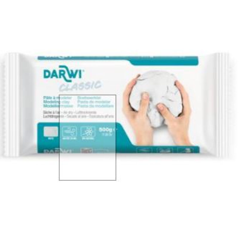 DARWI 500g blok witte boetseerklei CLASSIC - Wit (DA0800500000C)