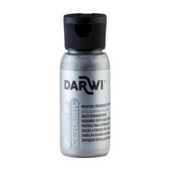 DARWI koude keramiek verf 50 ml fles, zilver (DA0380050080C)