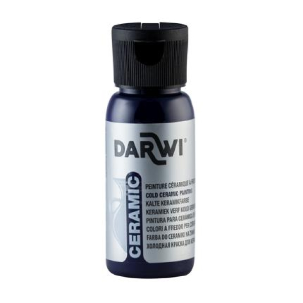 DARWI koude keramiek verf 50 ml fles, donkerblauw (DA0380050236C)