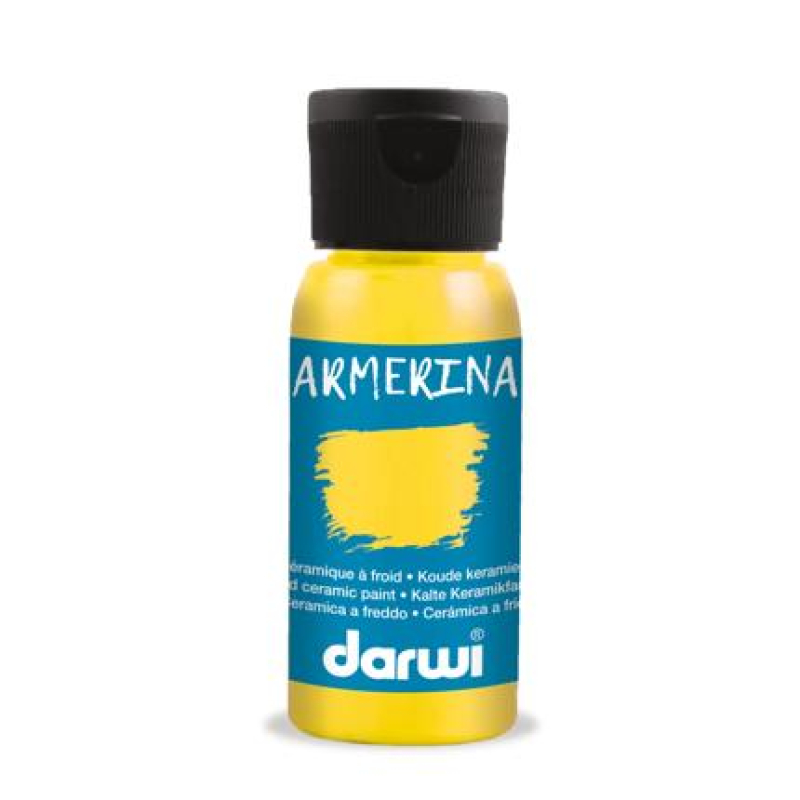 DARWI koude keramiek verf 50 ml fles, zonnegeel (DA0380050720C)