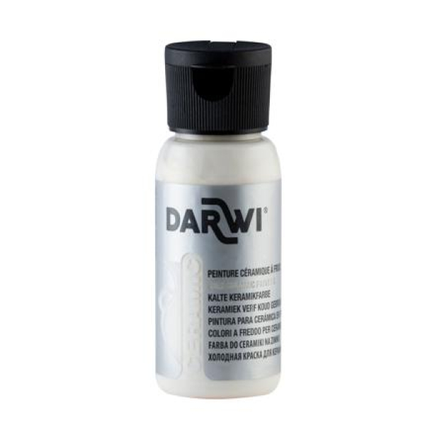 DARWI koude keramiek verf 50 ml fles, wit (DA0380050010C)