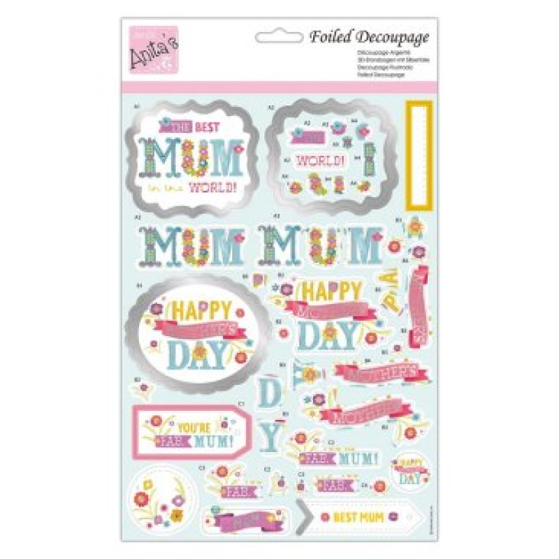 Anita's Foiled Decoupage Fab Mum! (ANT 169911)