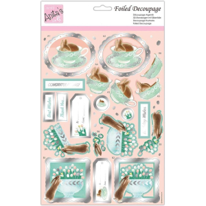 Anita's Foiled Decoupage Tea Cup Bunny (ANT 169924)