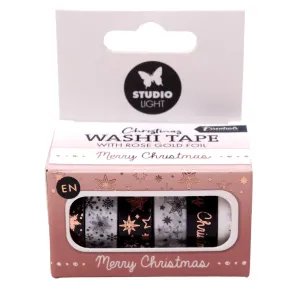 Washi Tape Black/White Rose Gold Christmas Essentials EN (SL-ES-WASH24)