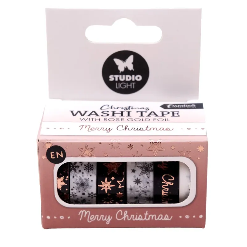 Washi Tape Black/White Rose Gold Christmas Essentials EN (SL-ES-WASH24)