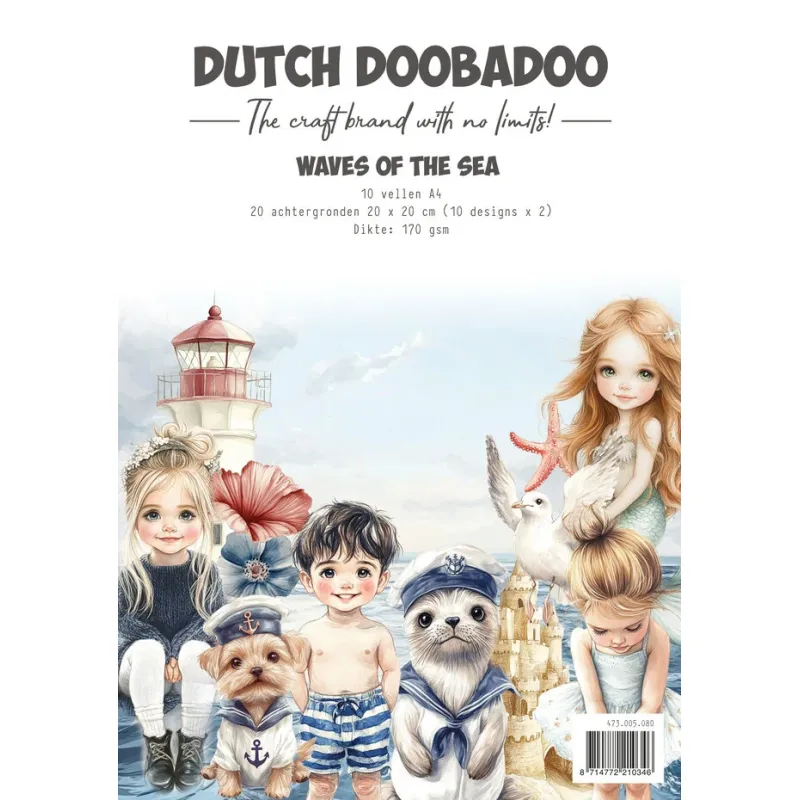 Dutch Doobadoo Waves at the Sea A4 Collage Paper Set (473.005.080)