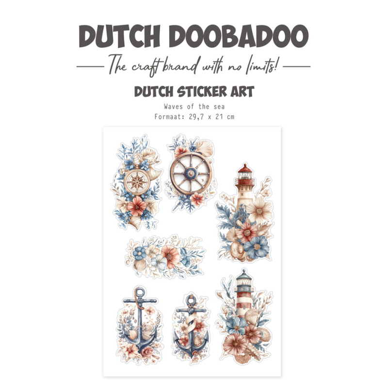 Dutch Doobadoo Waves at the Sea A4 Dutch Stickers Art Transparant (491.201.006) ( 491.201.006)
