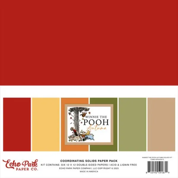 Echo Park Winnie The Pooh Autumn 12x12 Inch Coordination Solids Paper Pack (WPA453015)
