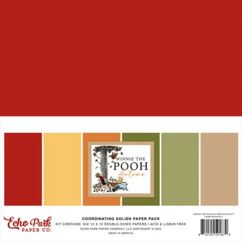 Echo Park Winnie The Pooh Autumn 12x12 Inch Coordination Solids Paper Pack (WPA453015)