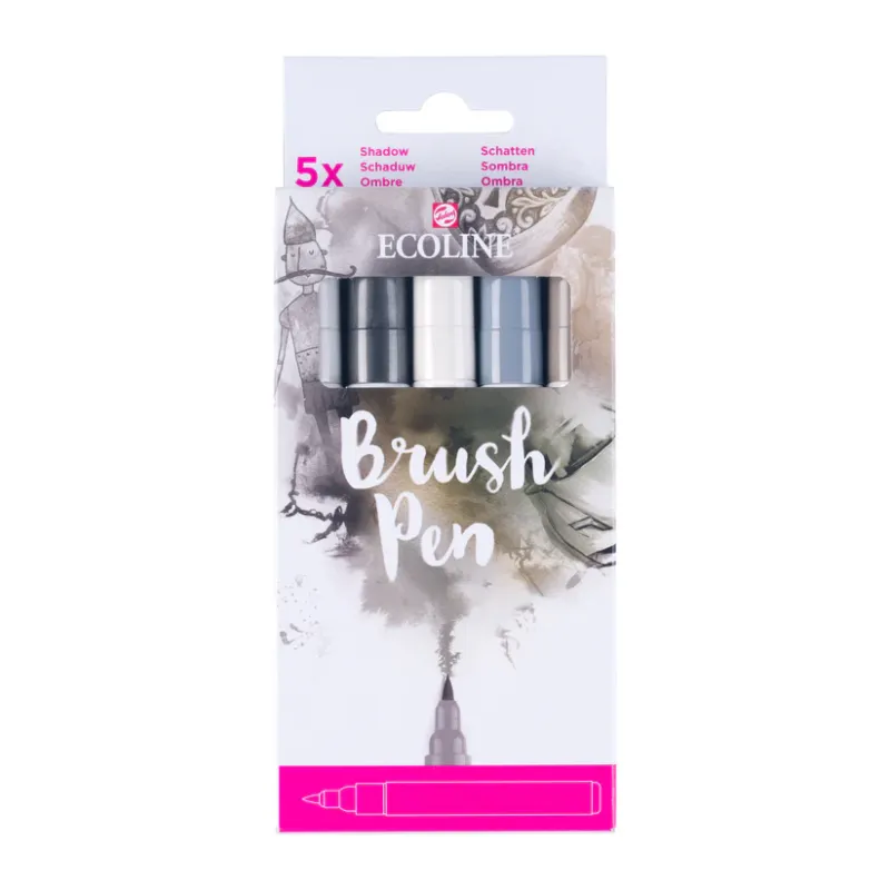 Talens - Ecoline Brush Pen set Schaduw| 5 kleuren (11509937)
