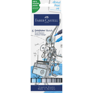 Faber-Castell Sketchmarker Goldfaber etui 6 stuks Product design op alcoholbasis (FC-164806)