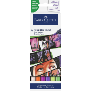 Faber-Castell Sketchmarker Goldfaber etui 6 stuks Graphic novel op alcoholbasis (FC-164810)