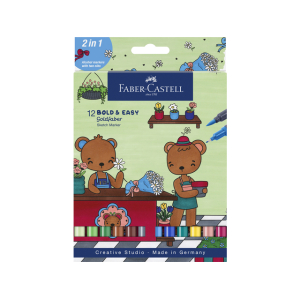 Faber-Castell Sketchmarker Goldfaber etui 6 stuks Bold Easy World of Teddybears op alcoholbasis (FC-164815)
