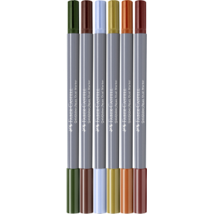 Faber-Castell Goldfaber Duo Aquarelmarker etui 6 stuks Tuscany letteringset (FC-164521)