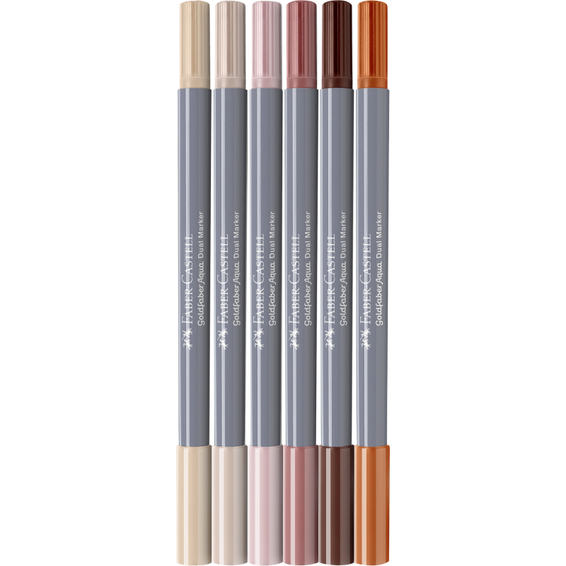 Faber-Castell Goldfaber Duo Aquarelmarker  etui 6 stuks Portrait (FC-164523)