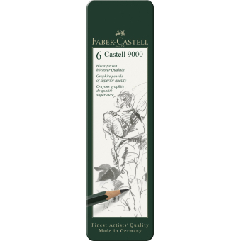 Faber-Castell  Potlood Faber-Castell 9000 bliketui a 6 stuks (FC-119063)