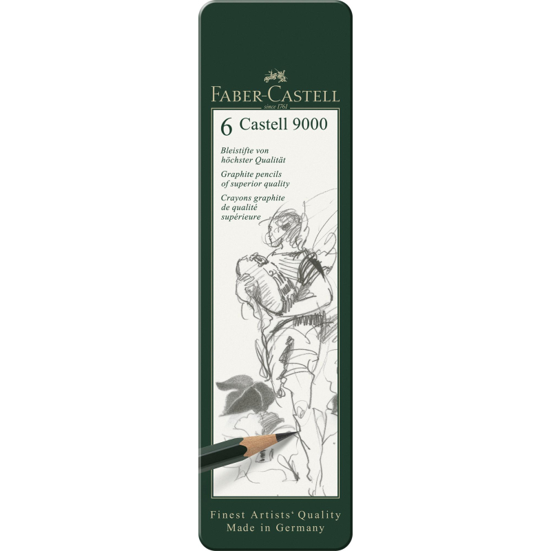 Faber-Castell  Potlood Faber-Castell 9000 bliketui a 6 stuks (FC-119063)