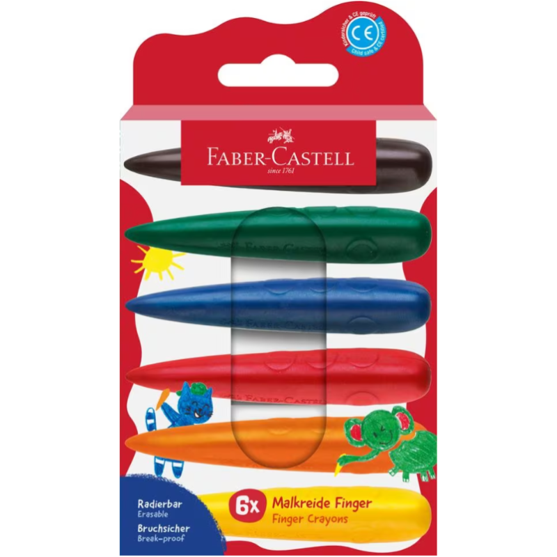 Faber-Castell Waskrijt Fingers 6 stuks (FC-120409)