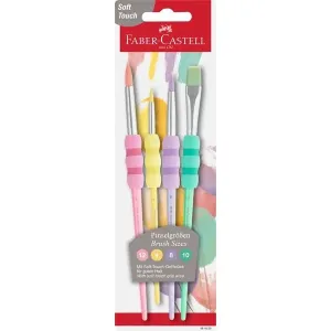 Faber-Castell penselenset soft touch, 4 stuks pastel kleuren (FC-481620)