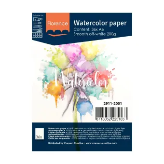 Florence Aquarelpapier smooth A6 200g Off-White 36 stuks (2911-2001)