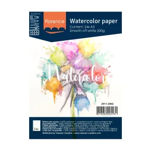 Florence Aquarelpapier smooth A5 200g Off-white 24pcs (2911-2002)
