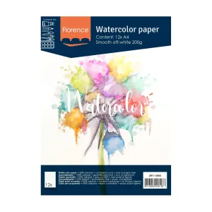 Florence Aquarelpapier smooth A4 200g Off-white 12pcs (2911-2003)