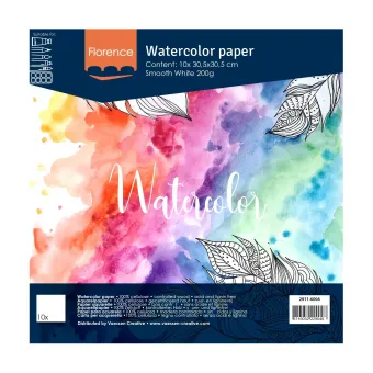 Florence Aquarelpapier smooth 30,5x30,5cm 200g White 10 stuks (2911-6004)